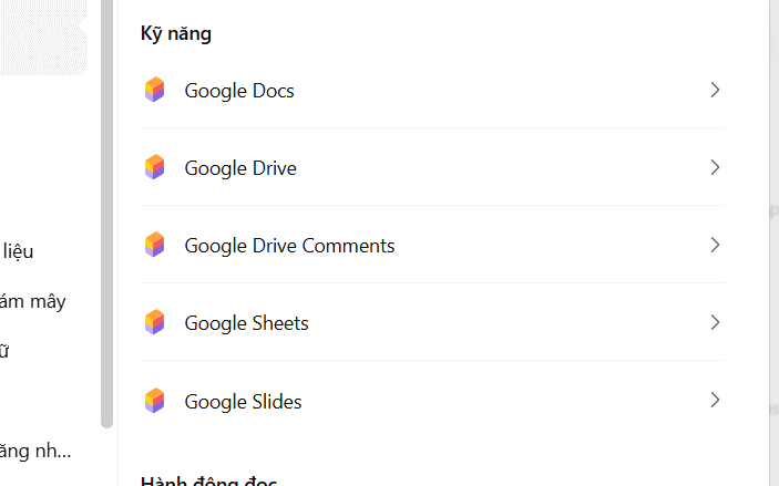 Danh sách ứng dụng Google kết nối ChatGPT