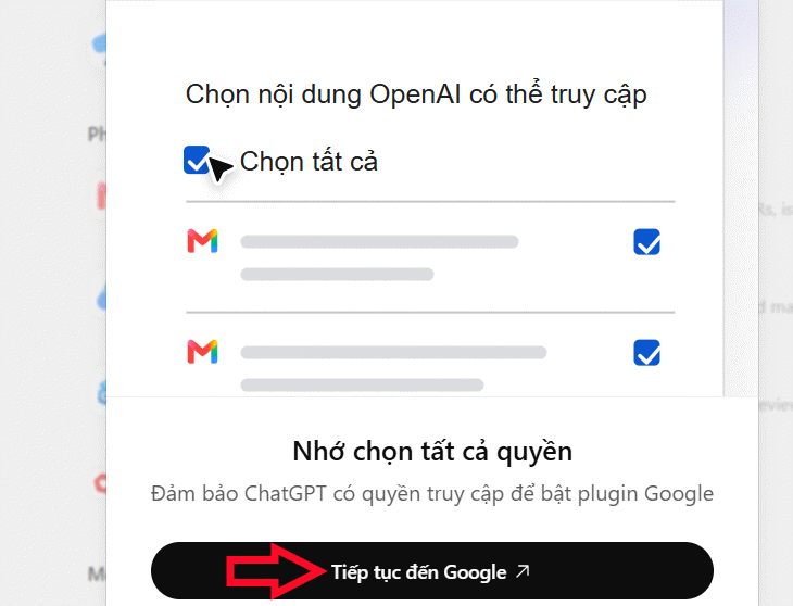 Quyền truy cập Drive trong ChatGPT