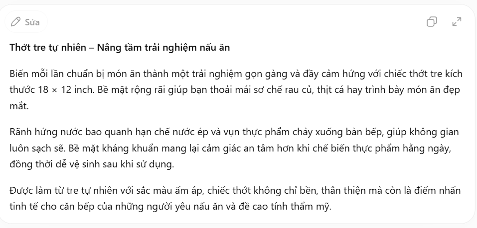 Mô tả sản phẩm theo tính năng