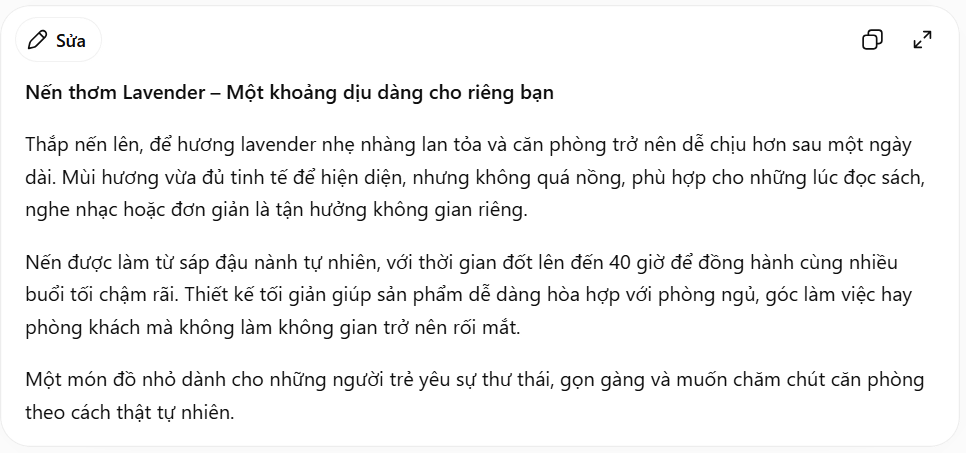 Mô tả sản phẩm theo giọng thương hiệu
