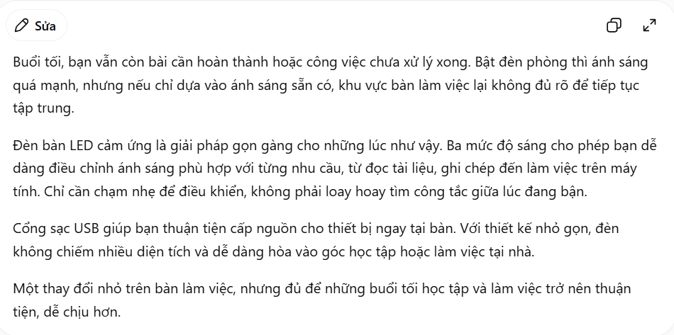 Mô tả sản phẩm theo kiểu kể chuyện
