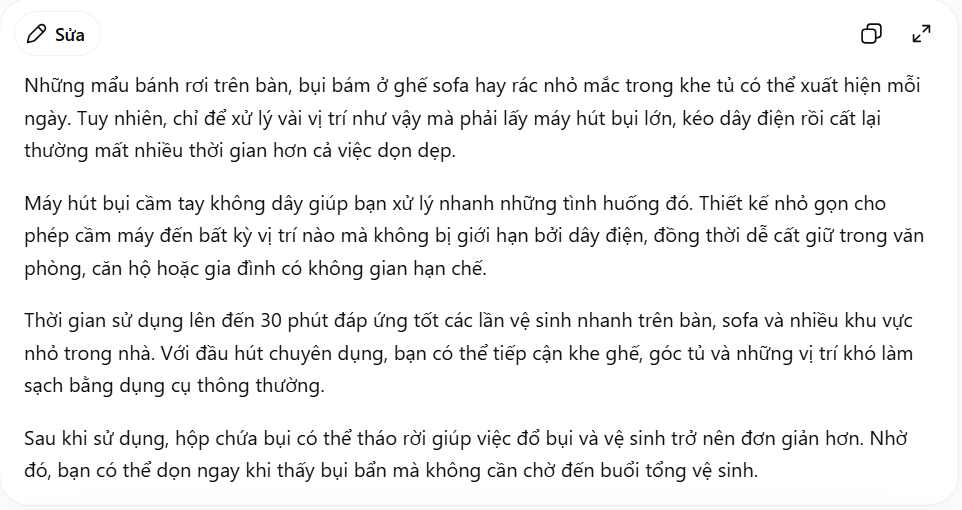Mô tả sản phẩm giải quyết vấn đề