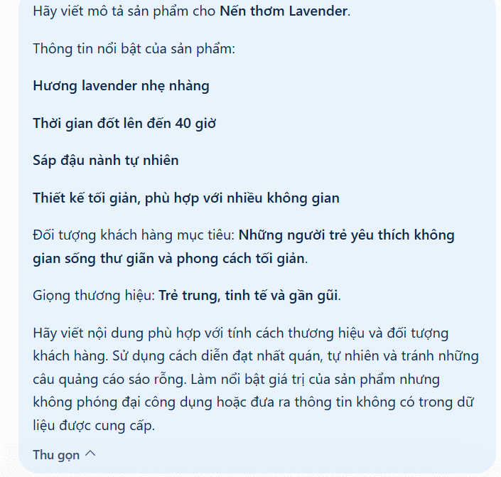 Prompt viết mô tả sản phẩm theo giọng thương hiệu