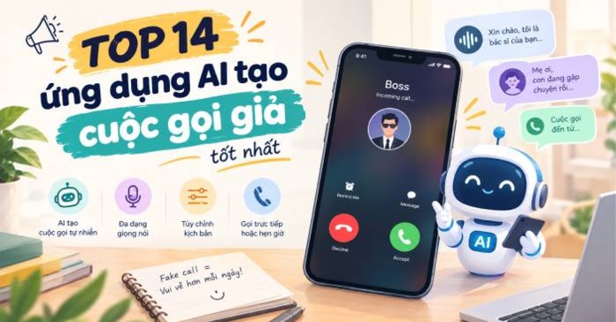 TOP 14 ứng dụng AI tạo cuộc gọi giả tốt nhất