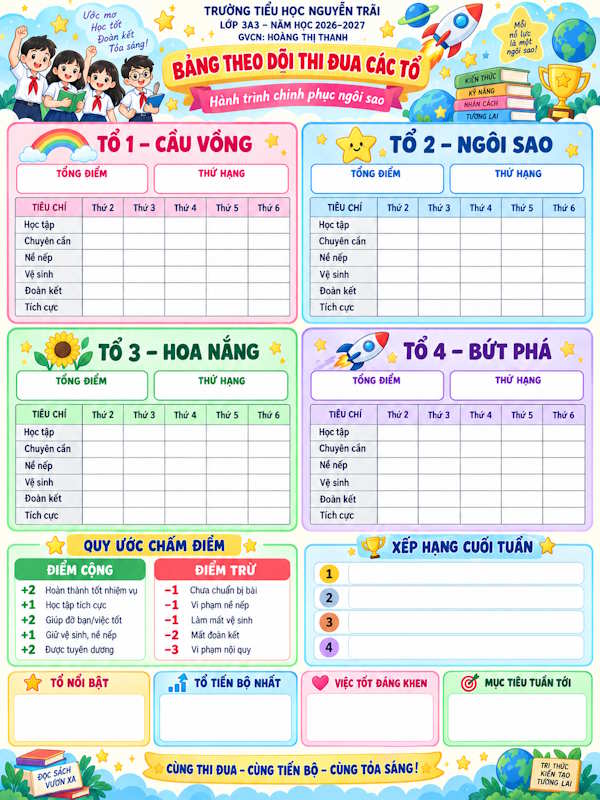 Prompt tạo bảng thi đua