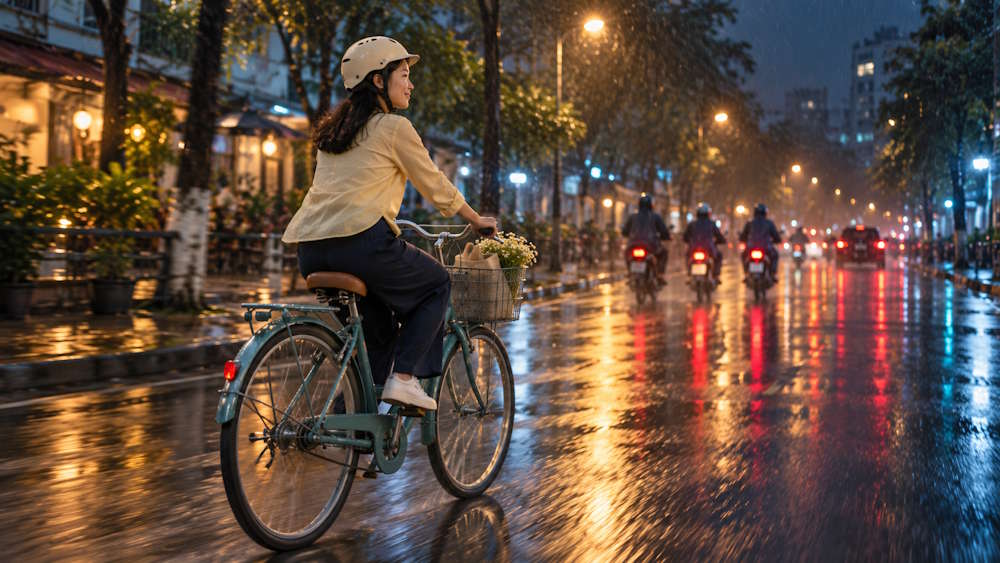 Nhiếp ảnh đêm mưa giàu tương phản
