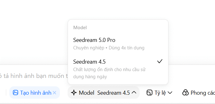 Model tạo ảnh trên Dola AI