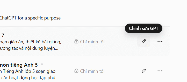 Quản lý trợ lý của bạn trên ChatGPT