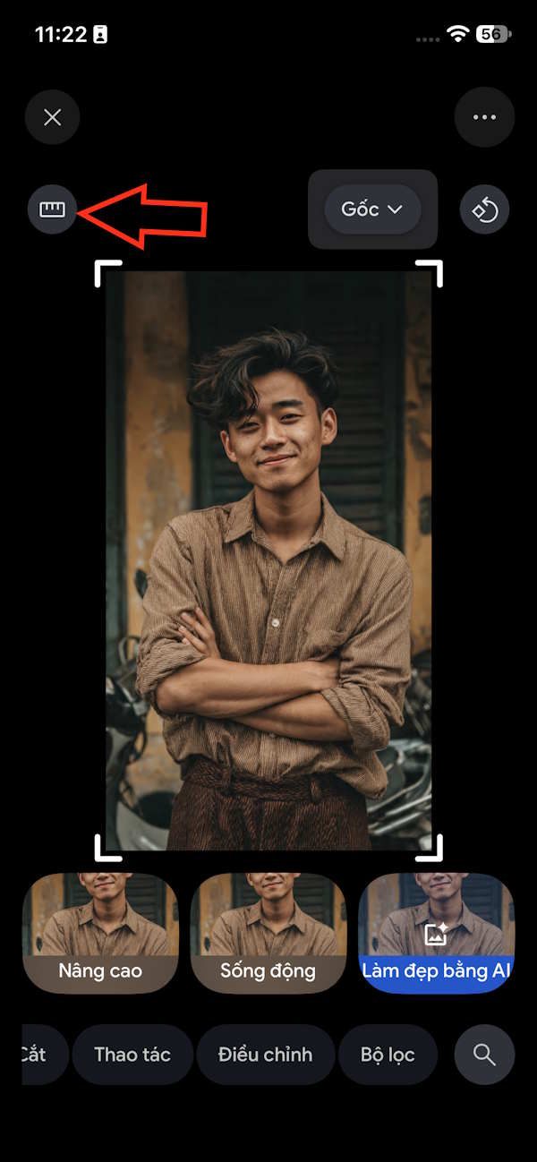 Căn chỉnh khung hình trên Google Photos
