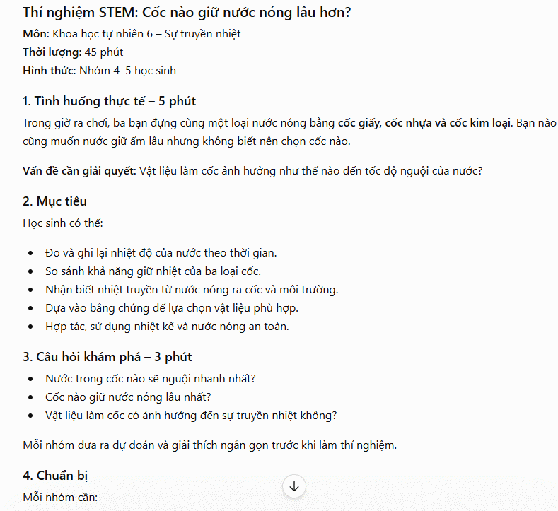 Tạo thí nghiệm STEM