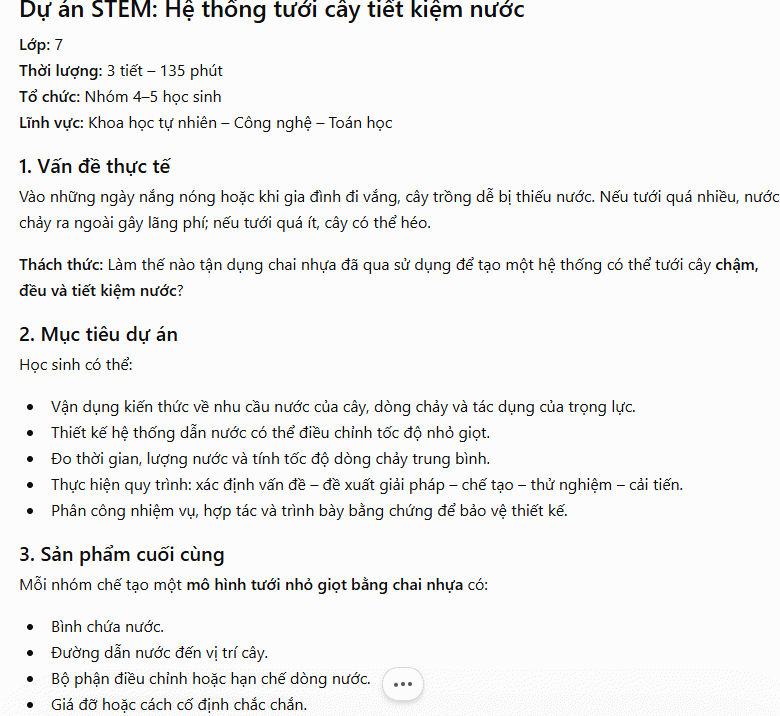 Thiết kế dự án STEM