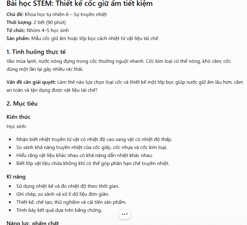 Thiết kế bài học STEM