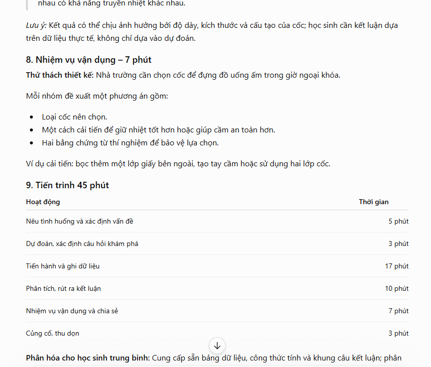 Prompt tạo thí nghiệm STEM