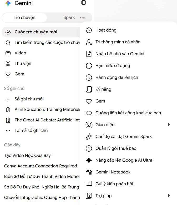 Tùy chỉnh tài khoản Gemini trên Windows
