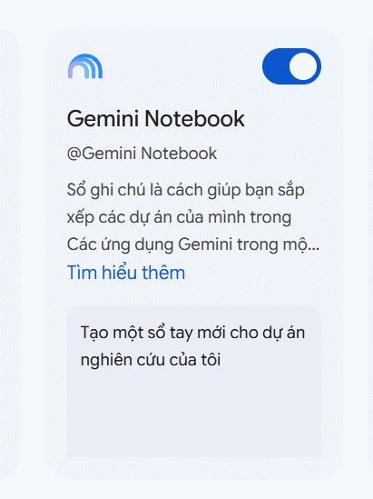 Kết nối Gemini Notebook trên Gemini