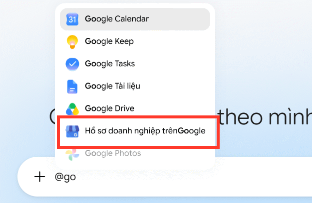 Sử dụng Hồ sơ doanh nghiệp Google trên Gemini