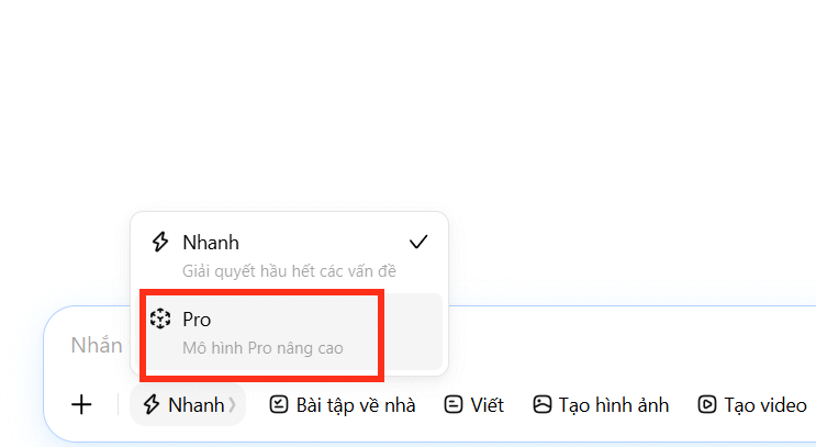 Chuyển sang mô hình nâng cao Dola AI
