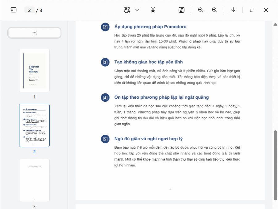 Chế độ xem file PDF trên Dola AI