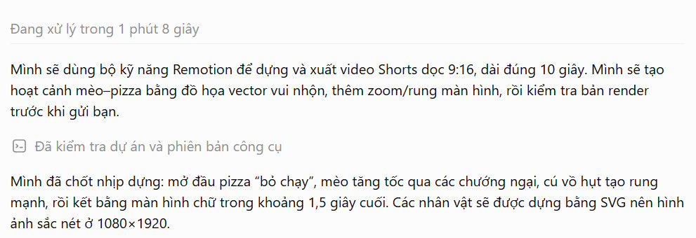 Câu lệnh tạo video bằng plugin Remotion trên ChatGPT