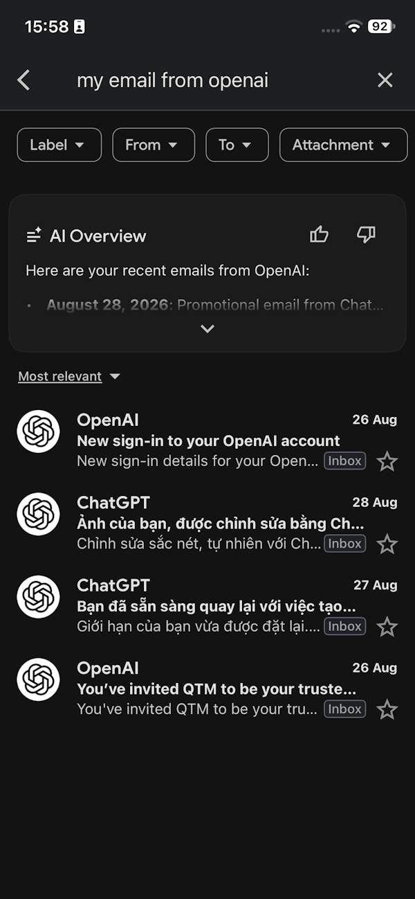 Hiện email bằng giọng nói