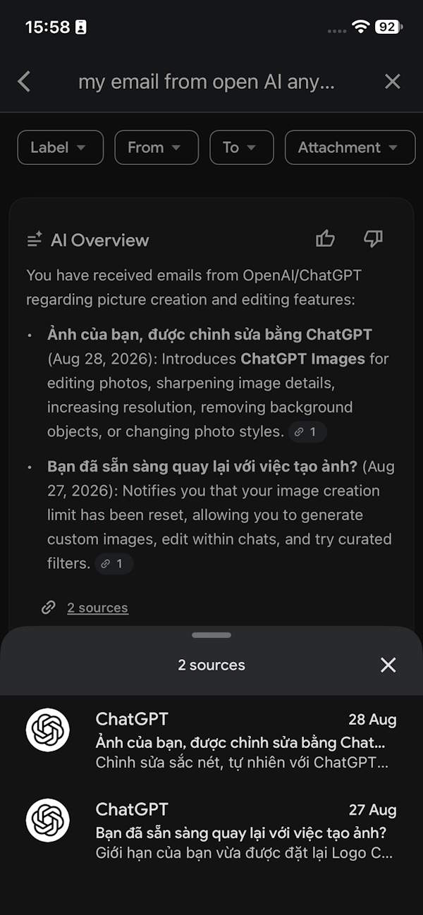 Kết quả Gmail Live