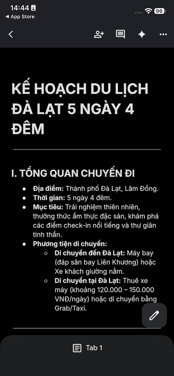 Văn bản trên Docs