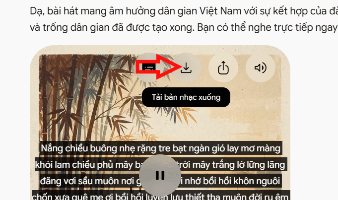 Tải nhạc tạo trên Gemini