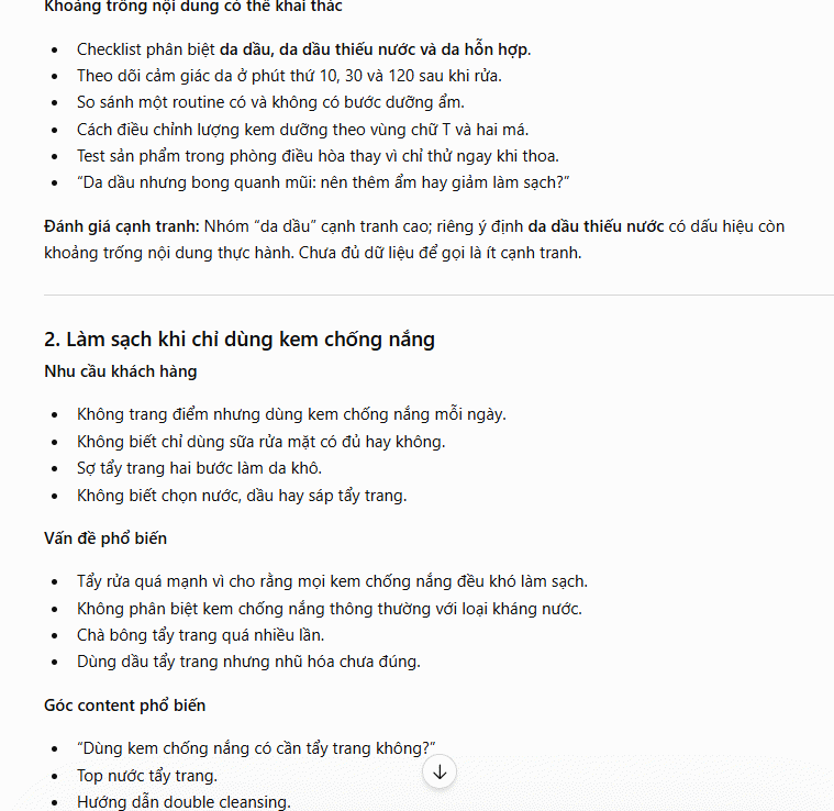 Prompt tìm sản phẩm có cơ hội cạnh tranh