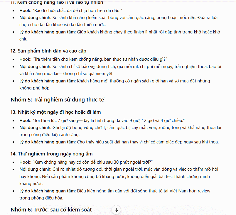 Prompt tạo content
