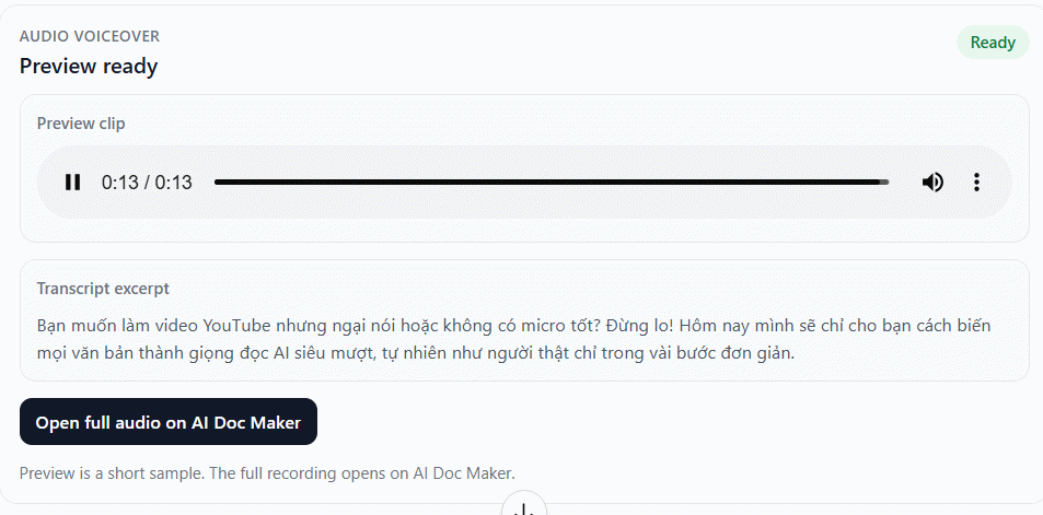 AI Voice Generator tạo file âm thanh trên ChatGPT