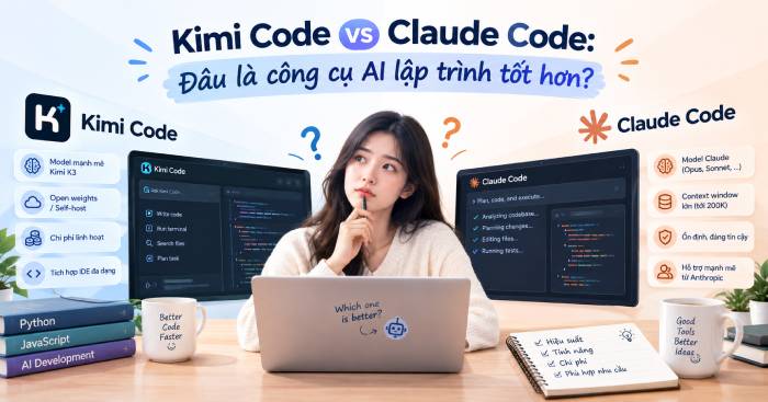 Chọn Kimi Code hay Claude Code? So sánh hai AI lập trình hot nhất 2026