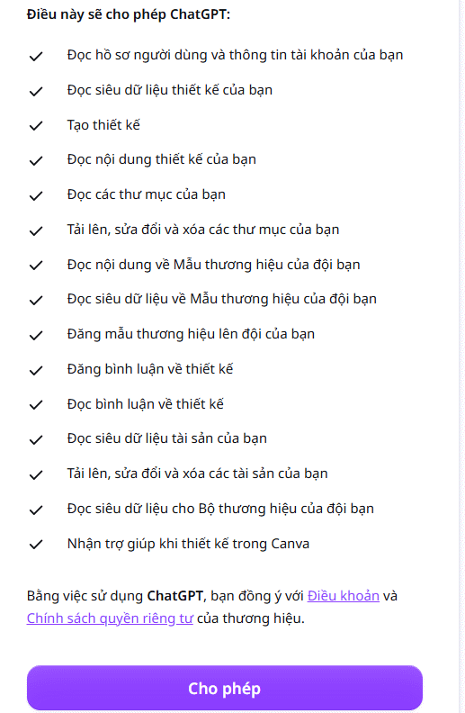 Sử dụng Canva trên ChatGPT