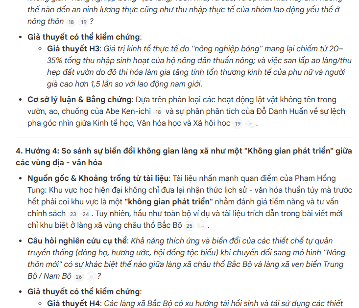 Nội dung câu hỏi và xây dựng giả thuyết nghiên cứu