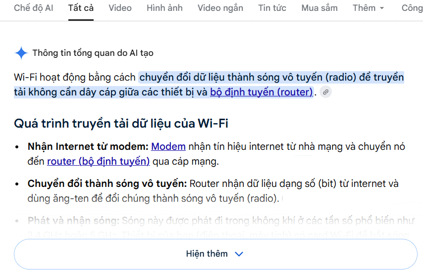 Trả lời Google kèm AI