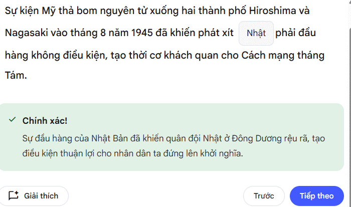 Điền vào chỗ trống