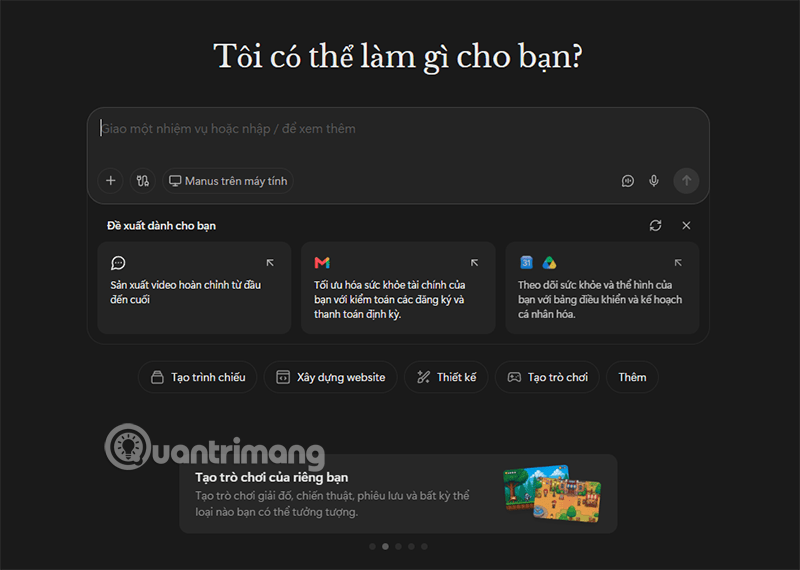 tao noi dung tu dong voi manus
