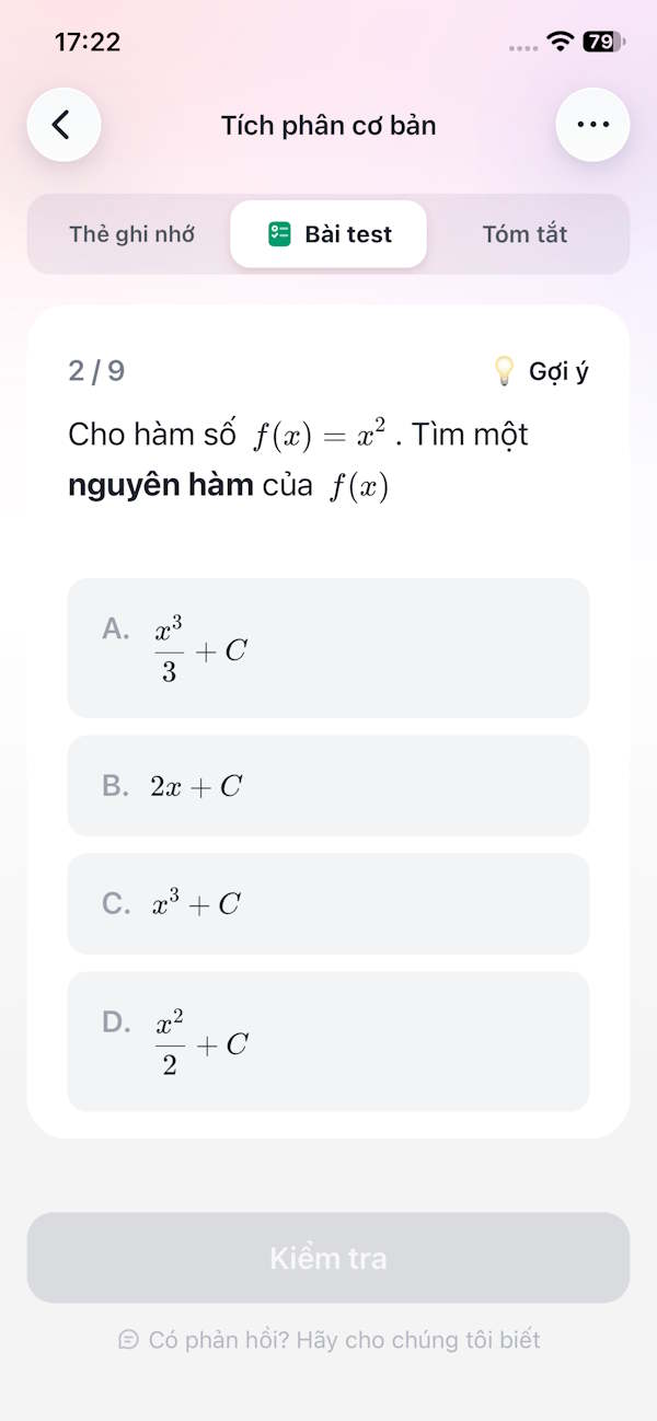 Nội dung bài kiểm tra trên Gauthmath