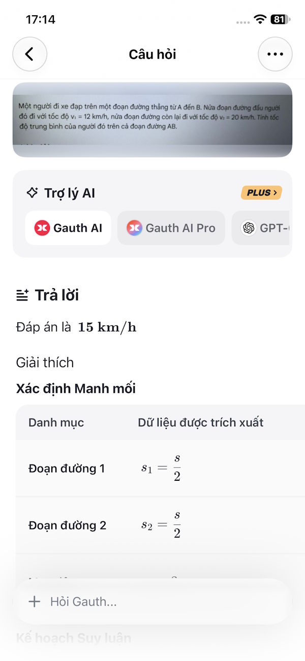 Gauthmath giải bài tập Lý