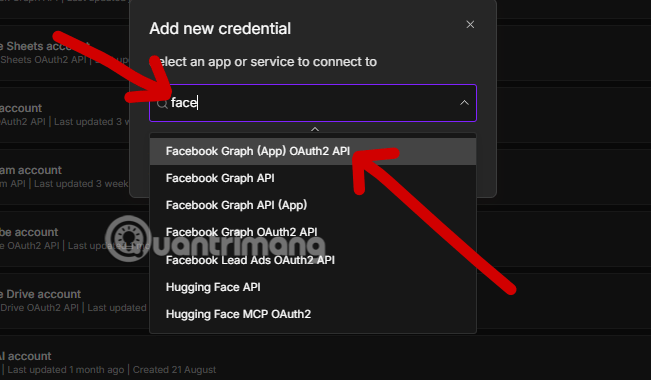 kết nối facebook n8n