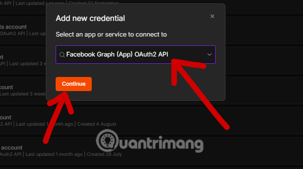 kết nối facebook n8n
