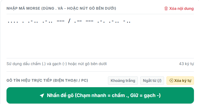 Công cụ gõ kỹ tự Morse