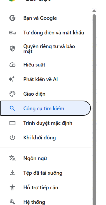 Công cụ tìm kiếm trên Chrome 