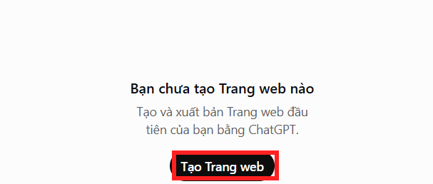 Tạo trang web trên ChatGPT