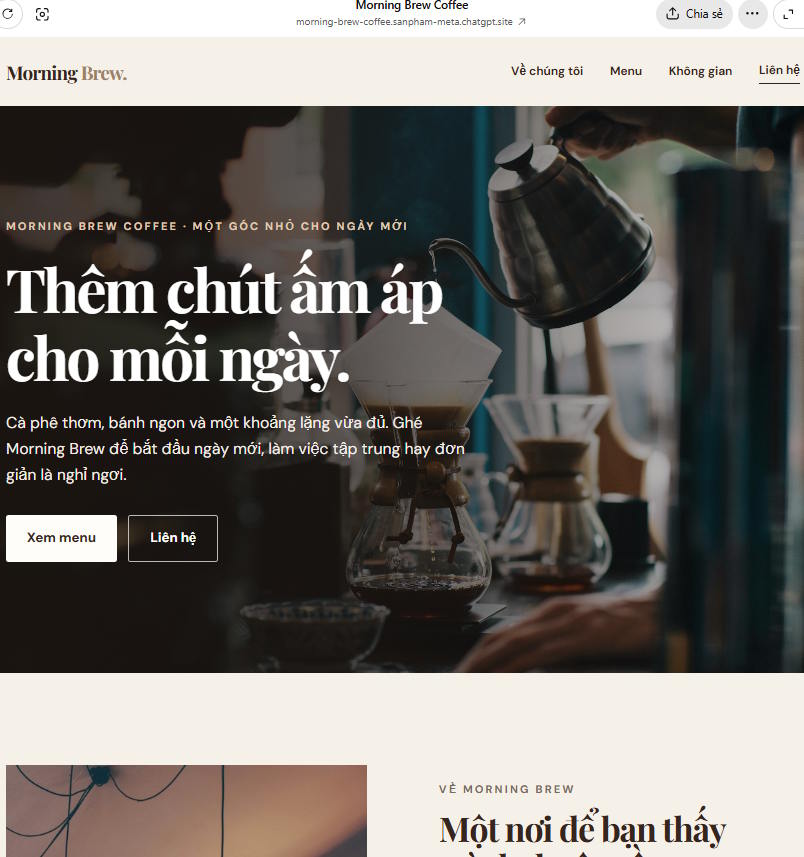 Xem trước giao diện web trên ChatGPT