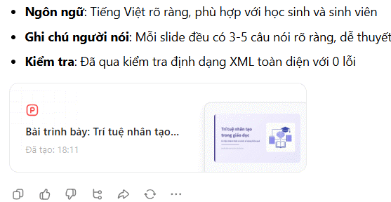 Trang trình bày tạo trên Doloa AI