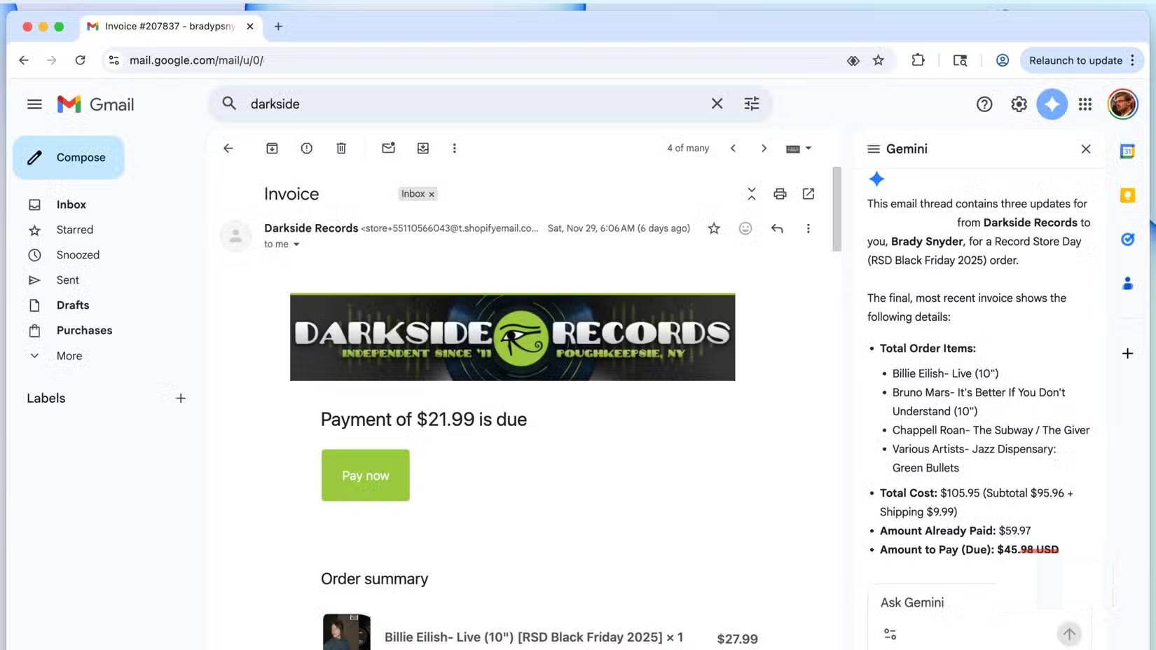 Tóm tắt một chuỗi email trong Gmail