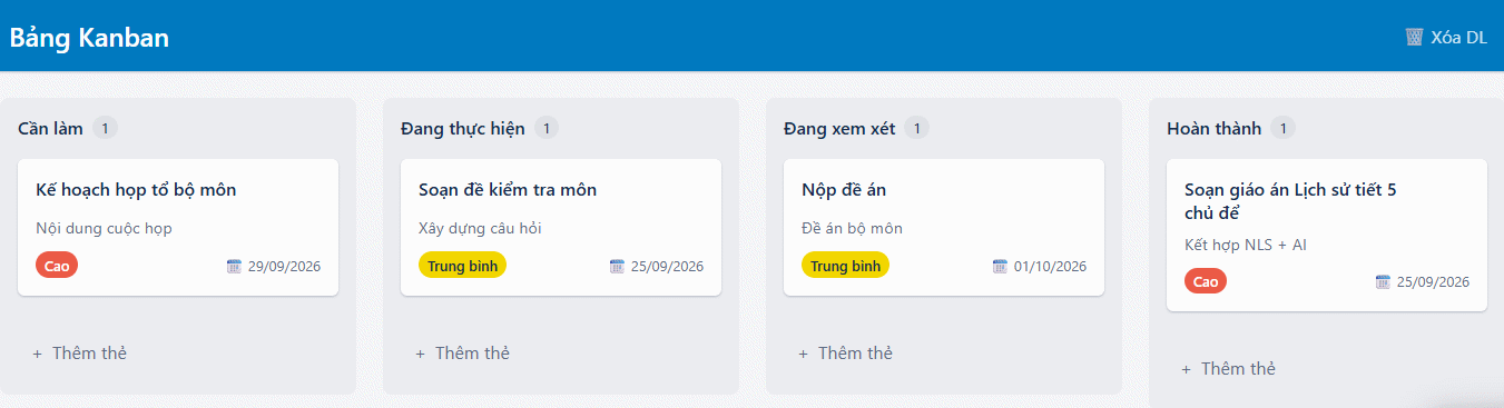 Cập nhật tiến độ công việc quản lý trên Gemini