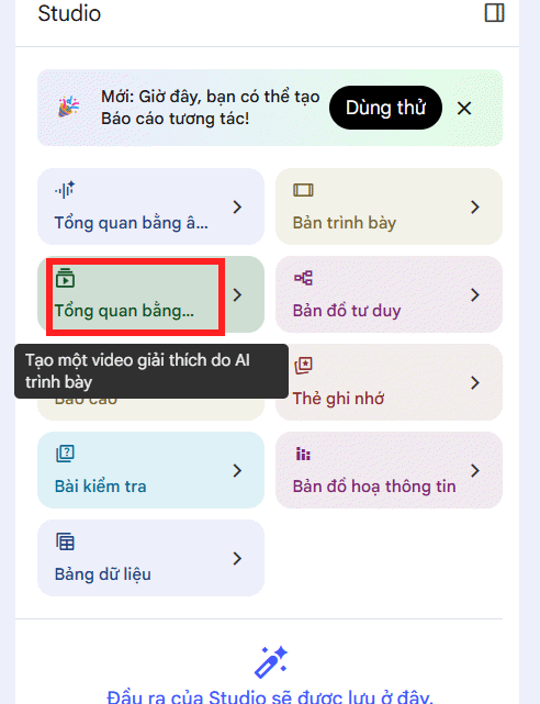Tổng quan bằng video trên NotebookLM