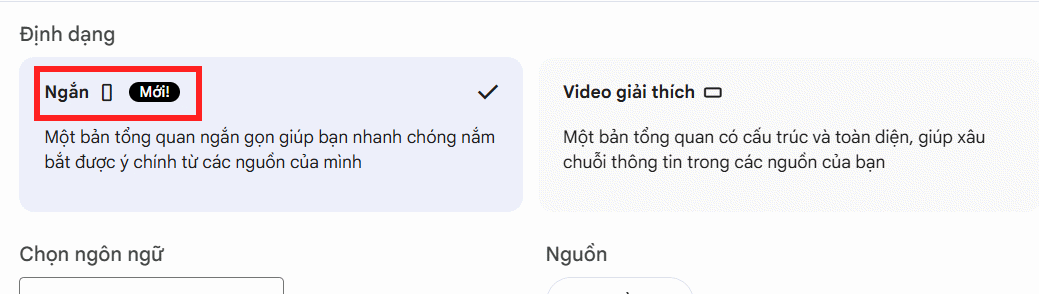 Tạo video ngắn trên NotebookLM