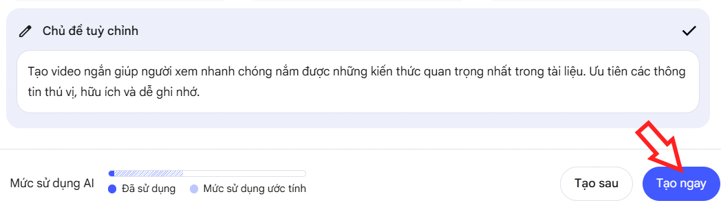 Chủ đề tạo video ngắn trên NotebookLM